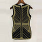 Women Sleeveless Metal Sheet Bodycon Dress Rhinestone Minidress