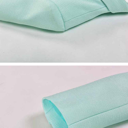 Women's Luxury Fitted Mint Green Blazer Golden Lion Buttons Coat Jacket