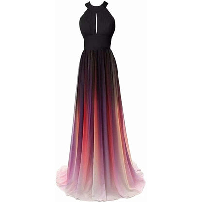 Women's Gradient Evening Prom A Line Bridesmaid Dress Custom Wedding Ball Gown
