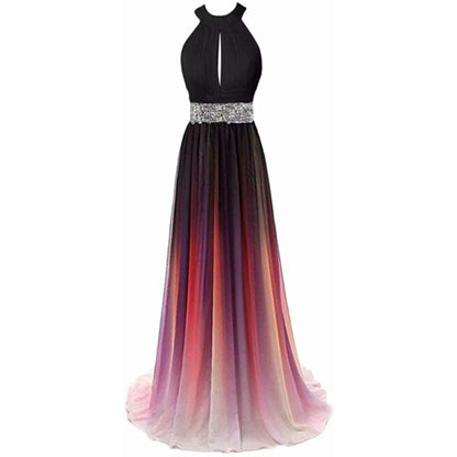 Women's Gradient Evening Prom A Line Bridesmaid Dress Custom Wedding Ball Gown