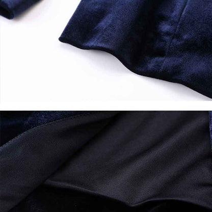 Women's Dark Purple Velvet Pant Suits Set Ladies Tuxedos Formal Party Suit