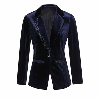 Women's Dark Purple Velvet Pant Suits Set Ladies Tuxedos Formal Party Suit