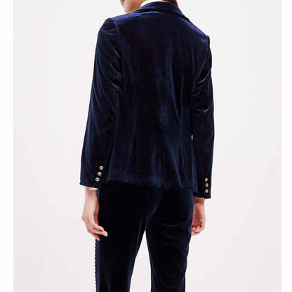 Women's Dark Purple Velvet Pant Suits Set Ladies Tuxedos Formal Party Suit