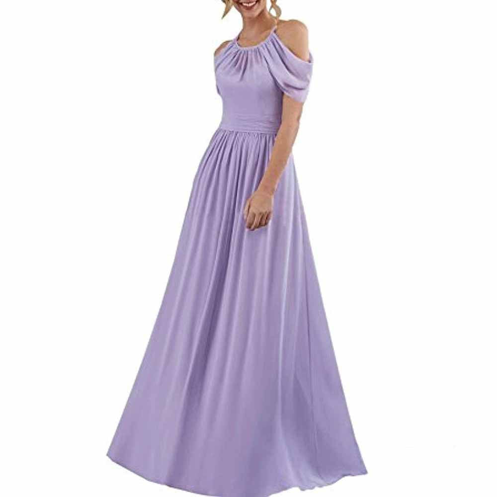 Chiffon Bridesmaid Dress Cut Off Shoulder Bridesmaid Dress Party Prom