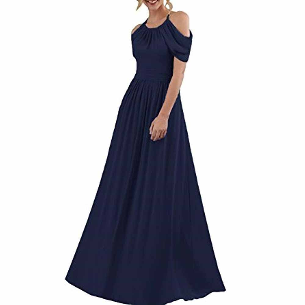 Chiffon Bridesmaid Dress Cut Off Shoulder Bridesmaid Dress Party Prom