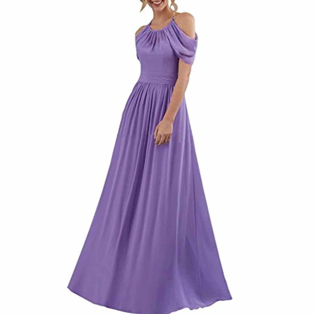 Chiffon Bridesmaid Dress Cut Off Shoulder Bridesmaid Dress Party Prom