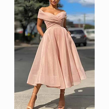 Women's Off The Shoulder Organza Short Homecoming Dresses