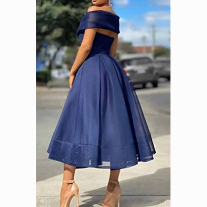 Women's Off The Shoulder Organza Short Homecoming Dresses