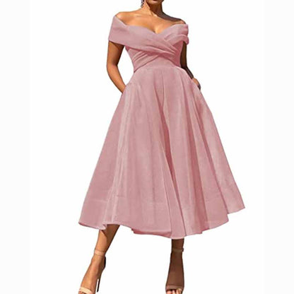 Women's Off The Shoulder Organza Short Homecoming Dresses