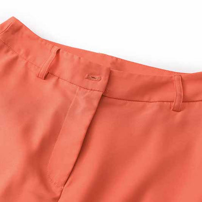 Women Coral Blazer + Mid-High Rise Flare Trousers Pants Suit Pantsuit Office Suit Formal Suit