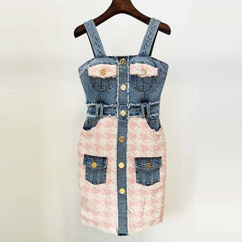 Denim Overall Short Skirt Mini Strap Jeans With Pockets