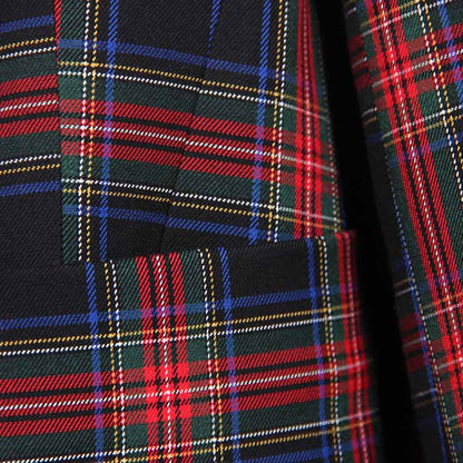 Plaid Print Double Breasted Suit Checked Ladies Pantsuits