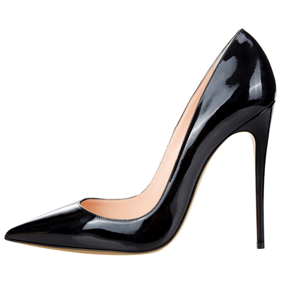  pointed toe prom shoes in sleek black patent leather for a chic evening look