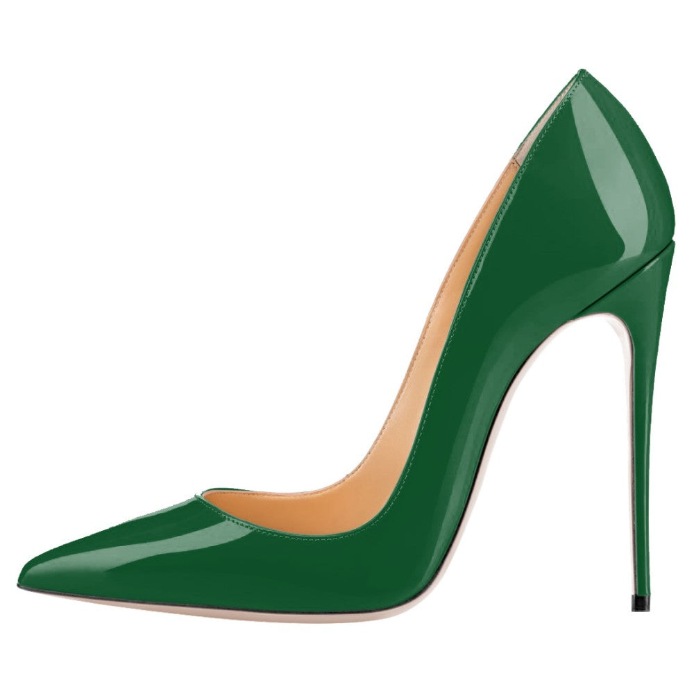 green pointed toe prom shoes with a sleek high heel design for elegant occasions