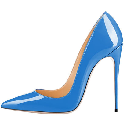 Tucomosi blue pointed toe prom shoes with a sleek design and high stiletto heels