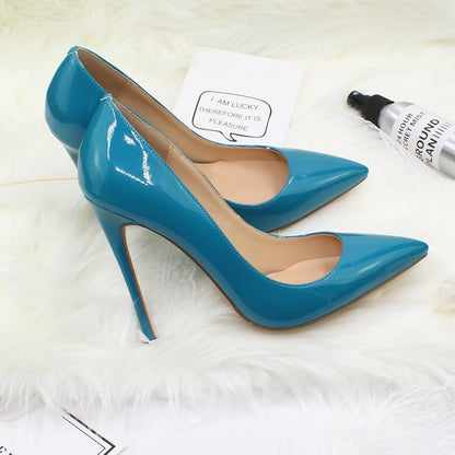 Tucomosi pointed toe prom shoes in vibrant blue with elegant high heels for special occasions