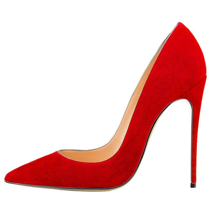 Red pointed toe stiletto shoes evening with sleek design and high heel for elegant occasions