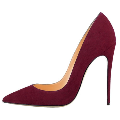 Burgundy pointed toe stiletto shoes evening with a sleek design for elegant occasions