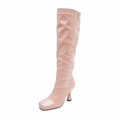 Women's PU Heeled Fashion Boots Long Party Party Boots