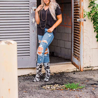 Womens PU Suede Pointed Toe Boots Mid Calf Mid Heel 2-3" - Black,Brown