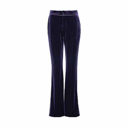 Women's Purple Velvet Pant Suits Set Ladies Flare Pants Party Suit