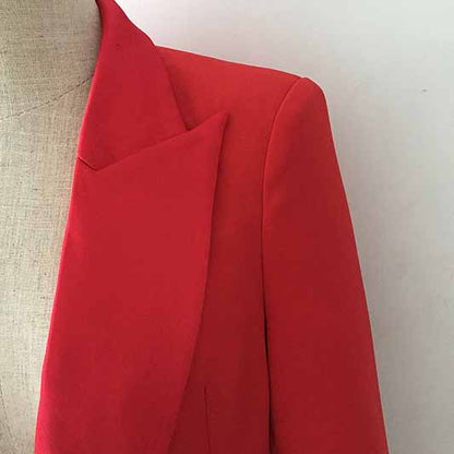 Womens Red Blazers Bouble-breasted Button Jackets