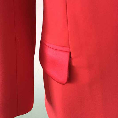 Womens Red Blazers Bouble-breasted Button Jackets
