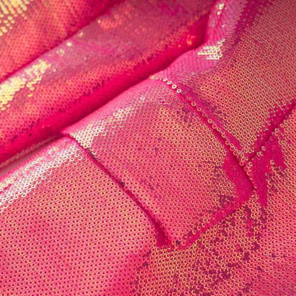 Women Sequined Bling Bling Mid-length Single Breast Blazer + Shorts Suit Hot Pink