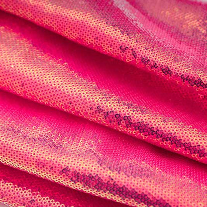 Women Sequined Bling Bling Mid-length Single Breast Blazer + Shorts Suit Hot Pink