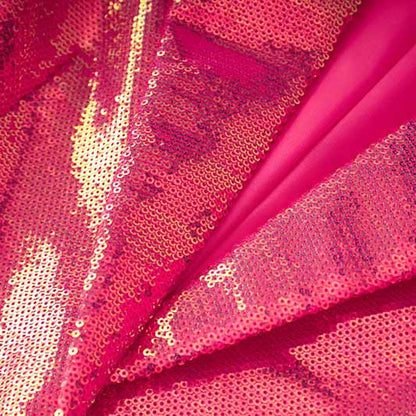 Women Sequined Bling Bling Mid-length Single Breast Blazer + Shorts Suit Hot Pink