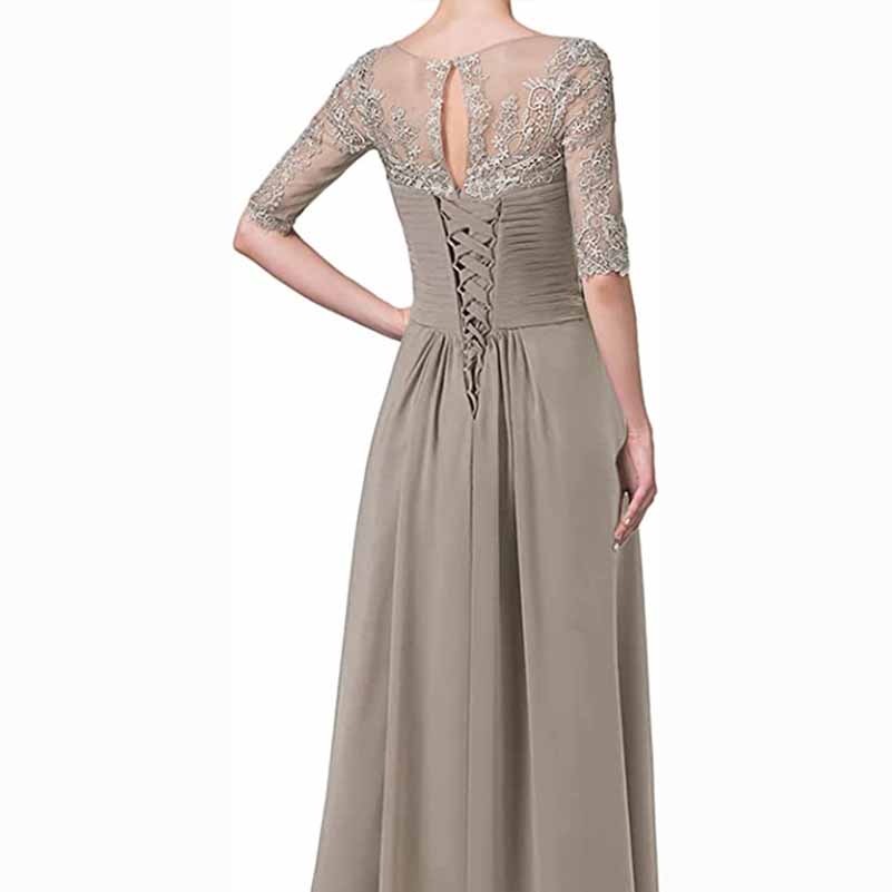 Elegant ruffle wedding guest dress for women with intricate beaded detailing and lace-up back