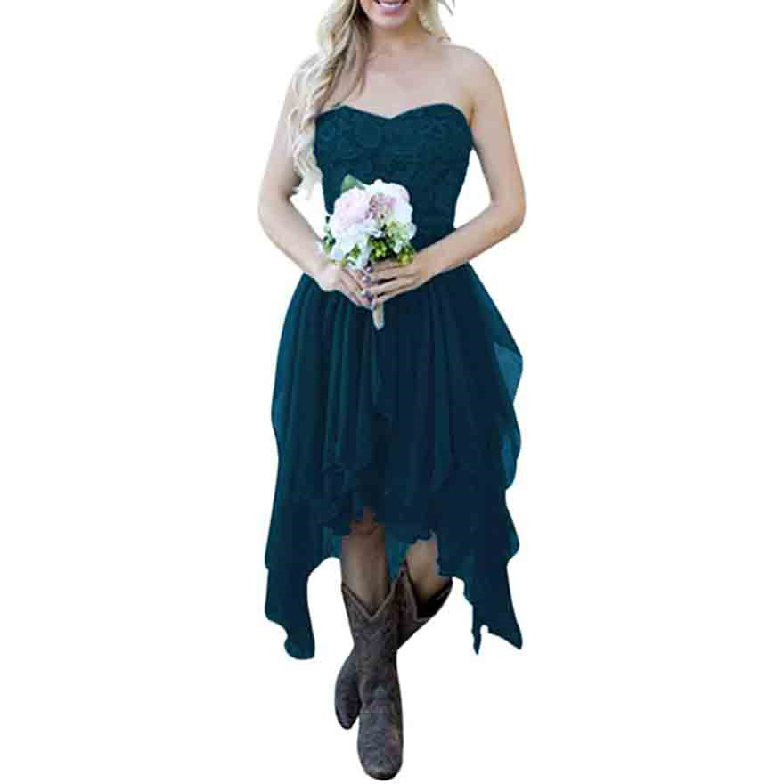 Rustic Bridesmaid Dresses for Women - High Low Chiffon Lace Dress SD Dresscode & Fashiontrends Rustic Bridesmaid Dresses for Women - High Low Chiffon Lace Dress SD Dresscode & Fashiontrends