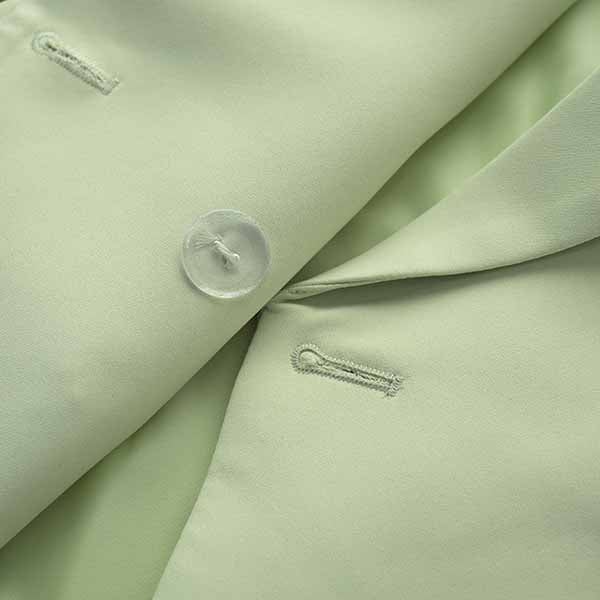 Women's Luxury Fitted Sage Green Blazer Golden Lion Buttons Coat Jacket