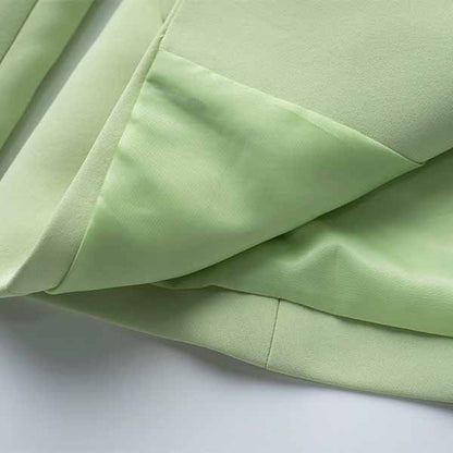 Women's Luxury Fitted Sage Green Blazer Golden Lion Buttons Coat Jacket