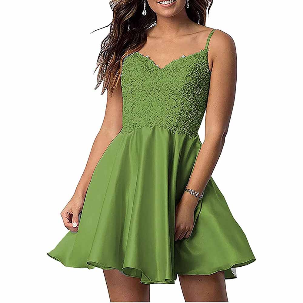 Homecoming Dresses Teens Lace Short Prom Dress with Pocket Mini Party Dresses