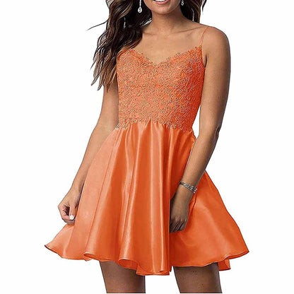 Homecoming Dresses Teens Lace Short Prom Dress with Pocket Mini Party Dresses