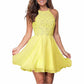 Women's Short Halter Homecoming Dress Knee Length Lace Prom Graduation Party Gown