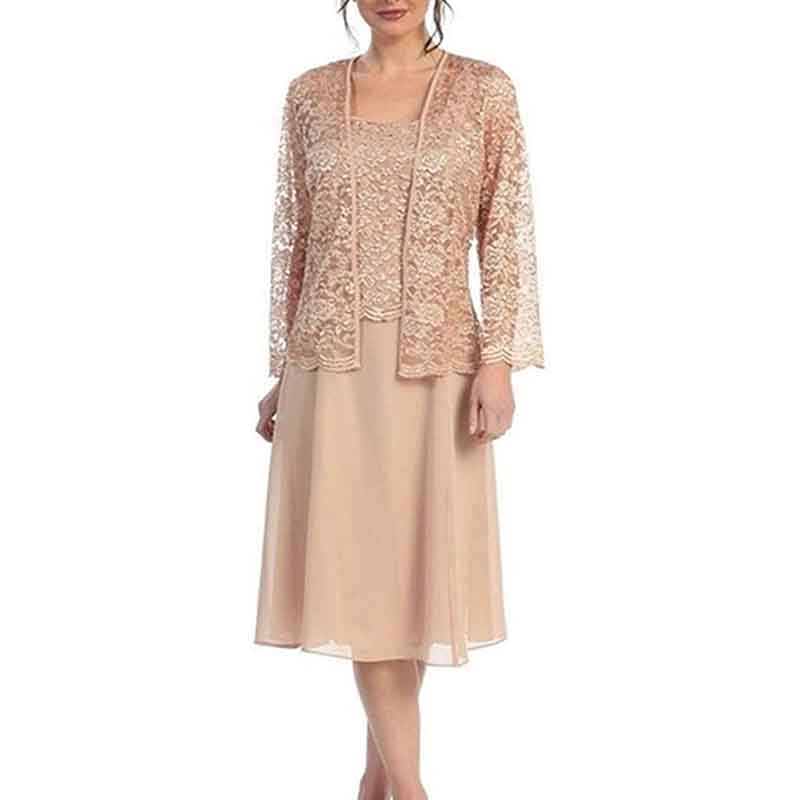 Womens Lace Mother of The Bride Dress Formal Maxi Dress with Jacket