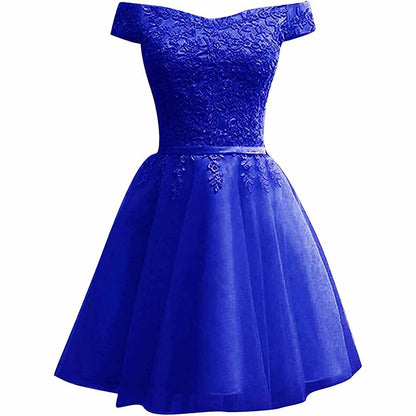 Homecoming Dresses for Teens Lace Short Prom Dress Off The Shoulder Prom Dress