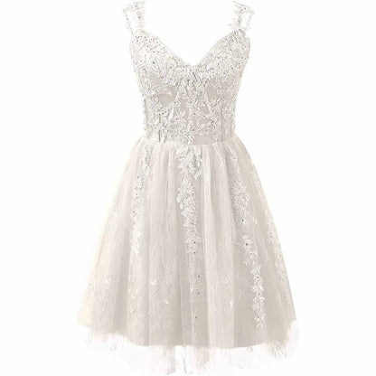 Lace Applique Fairy Homecoming Dresses Short Prom Party Dress Tulle Mini Dress
