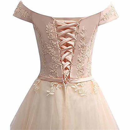 Homecoming Dresses for Teens Lace Short Prom Dress Off The Shoulder Prom Dress
