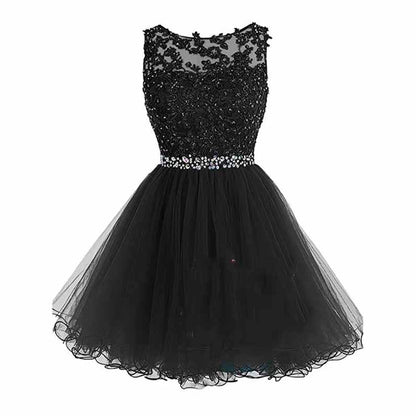 Women's Tulle Short Applique Beading Formal Homecoming Cocktail Party Dress