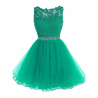 Women's Tulle Short Applique Beading Formal Homecoming Cocktail Party Dress