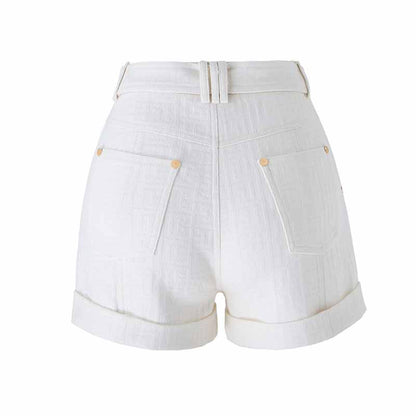 Women High Waist Belted Maze Pattern Shorts 6 colors