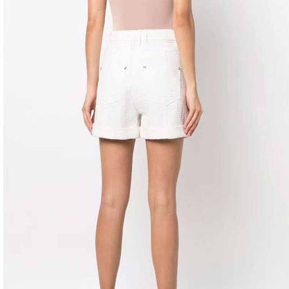 Women High Waist Belted Maze Pattern Shorts 6 colors