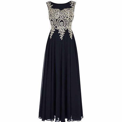 Women Crystals Silver Lace A Line Sheer Back Formal Long Prom Evening Dresses