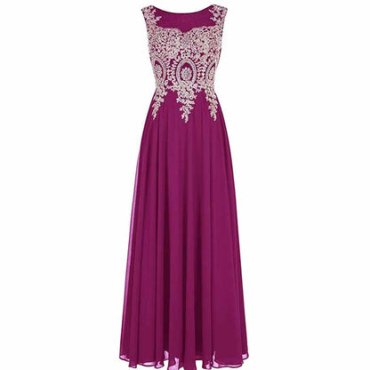 Women Crystals Silver Lace A Line Sheer Back Formal Long Prom Evening Dresses