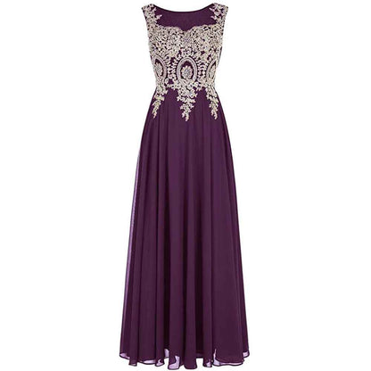 Women Crystals Silver Lace A Line Sheer Back Formal Long Prom Evening Dresses