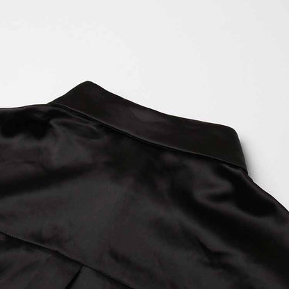 Long Sleeve Satin Feather-Trimmed Mini Dress Wrap Cocktail Dress