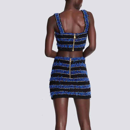 Woolen Skirt Suit Vest + Skirt Two-Piece Set For Women